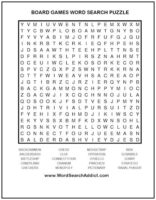 Board Games Printable Word Search Puzzle | Word Search Addict