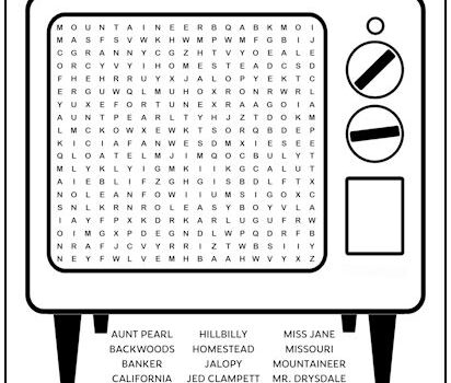 The Beverly Hillbillies Printable Word Search Puzzle