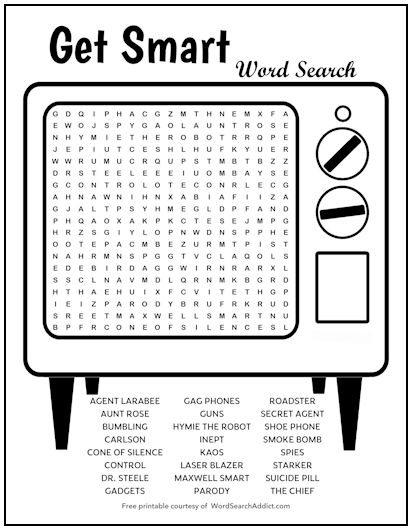 Get Smart Printable Word Search Puzzle
