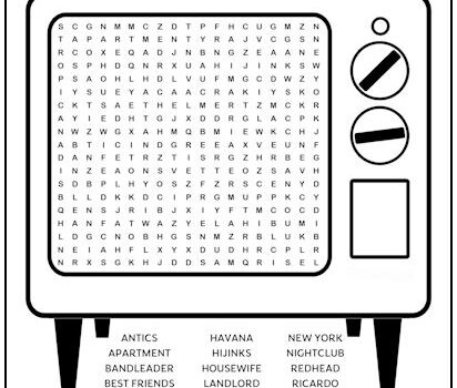 I Love Lucy Printable Word Search Puzzle