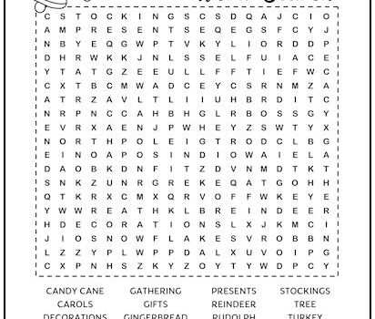 Christmas Printable Word Search Puzzle