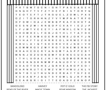 James Stewart Movies Printable Word Search Puzzle James Stewart Movies Printable Word Search Puzzle