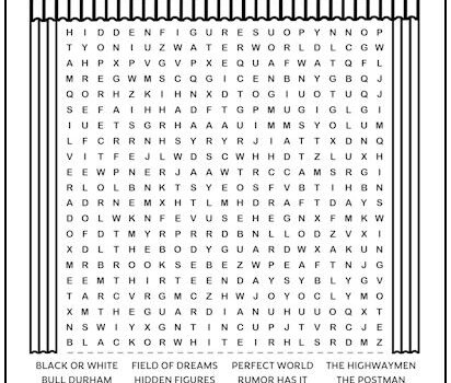 Kevin Costner Movies Printable Word Search Puzzle Kevin Costner Movies Printable Word Search Puzzle