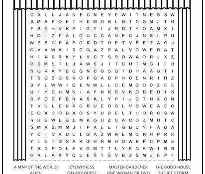 Sigourney Weaver Movies Printable Word Search Puzzle