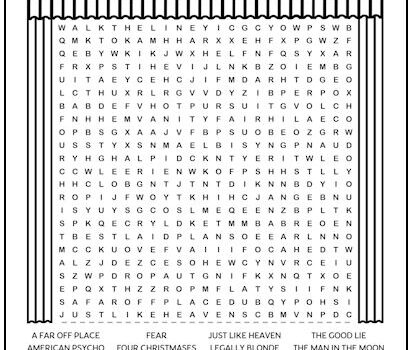 Reese Witherspoon Movies Printable Word Search Puzzle Reese Witherspoon Movies Printable Word Search Puzzle