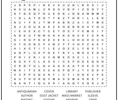 All About Books Printable Word Search All About Books Printable Word Search