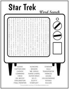 Star Trek Printable Word Search Puzzle