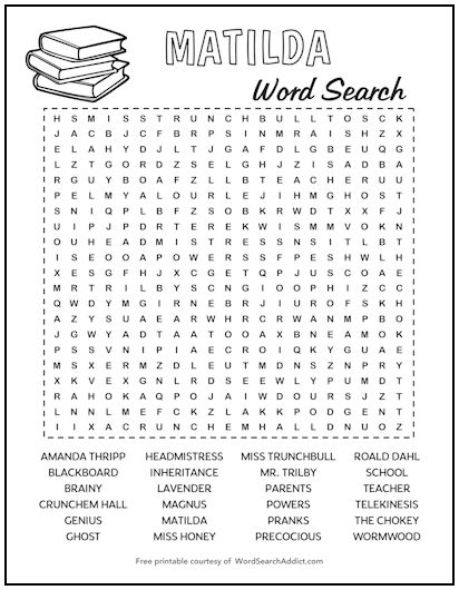 Matilda Printable Word Search